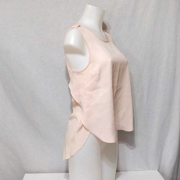 Rag & Bone Silk Blend Fleet Combo Tank Top M Blush Pink Hi-Low Chic Layered Top - Picture 4 of 8